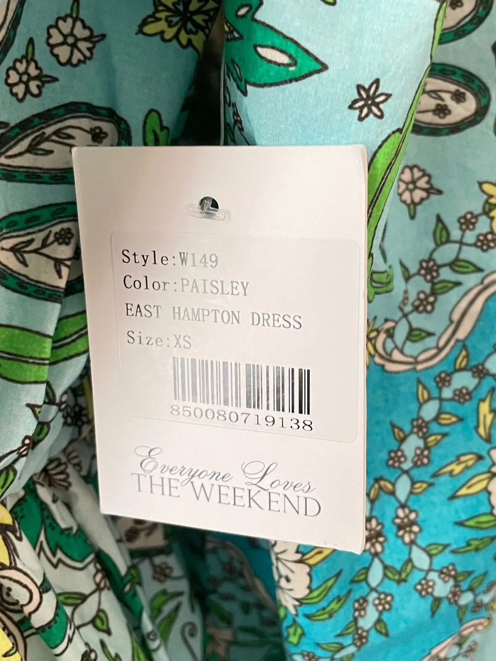 Everyone Loves The Weekend East Hampton Dress 100% Cotton Paisley XS New